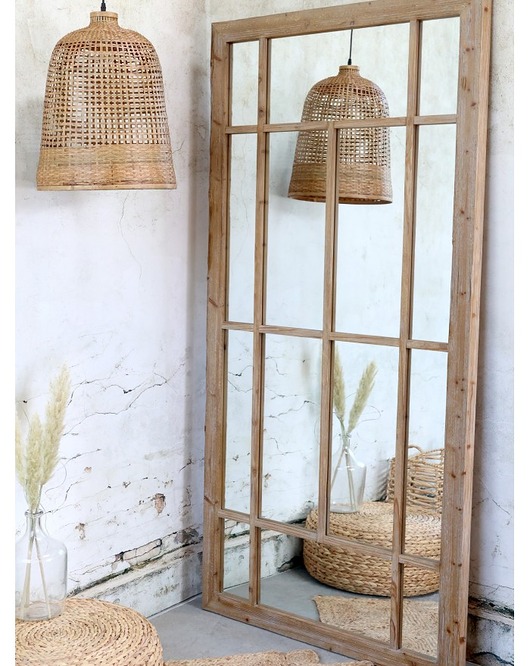 lustra stojące i wiszące Lustro Okno Lustro Drewniane 200 cm