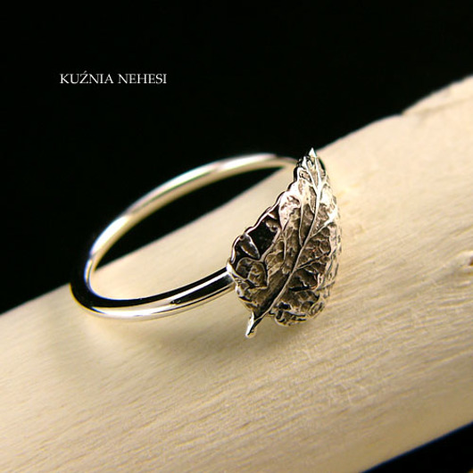 Pierścień – Spring Leaf – Srebro Kuźnia Nehesi