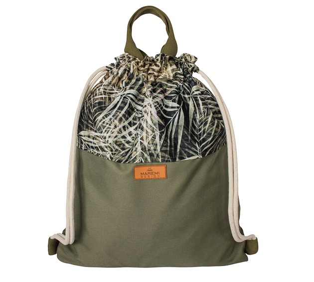 Plecak wodoodporny liście palmowe khaki MAREMI Design