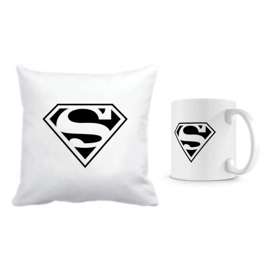 zestaw. kubek i poszewka. superman Love Life and Forest