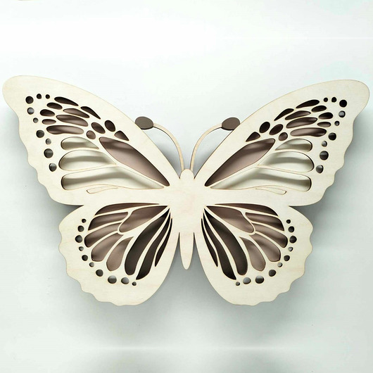 lampy do pokoju dziecka Oryginalna drewniana lampka MOTYL nude.