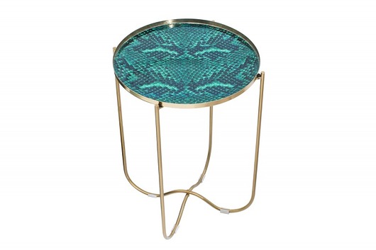 Stolik kawowy Onyx turkusowy wąż 53cm Home Design