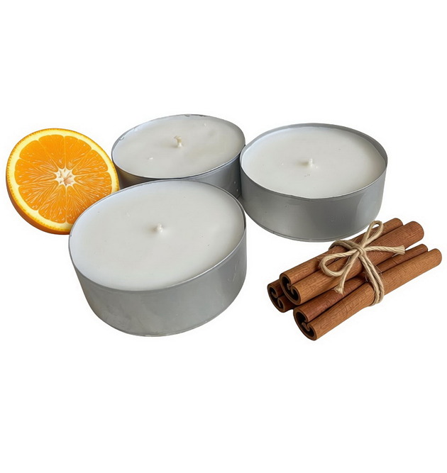 świeczniki i świece XXL Orange Cinnamon 3 szt. tealight 105g- wosk sojowy (dostępne inne zapachy)