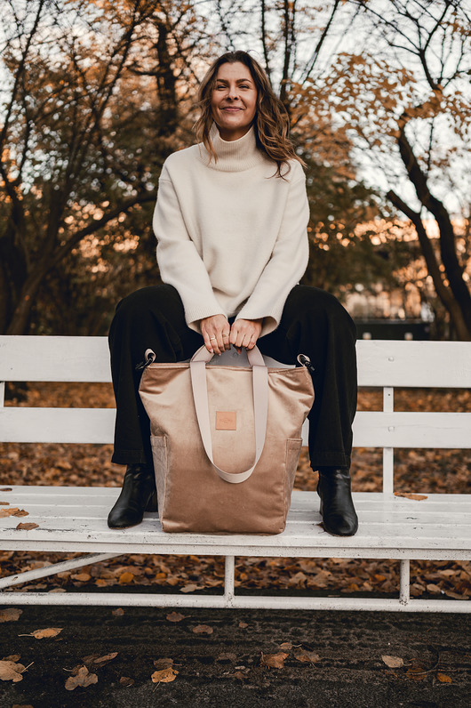 torby XXL Torbo-plecak Beżowy welur wodoodporny boho plecak do laptopa