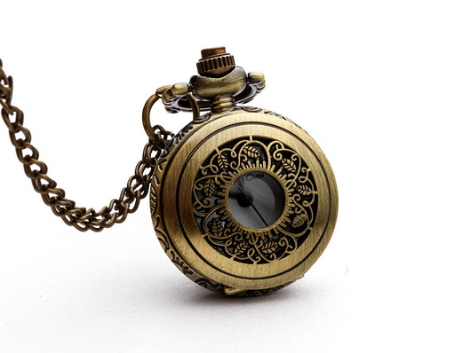 zegarki na łańcuszku Zegarek wisiorek na łańcuszku - LISTKI (GOLDEN)