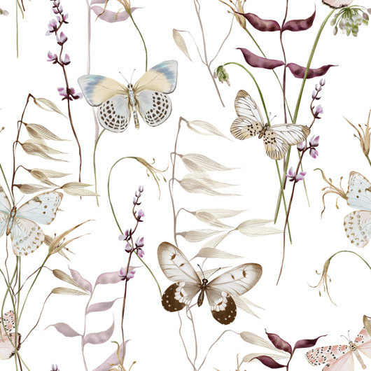 naklejki ścienne do pokoju dziecka Tapeta ścienna Butterflies and Wilflowers 53cmx10m PZ