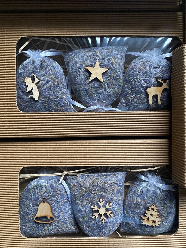 akcesoria różne Lawenda  3 x woreczek lawendowy świąteczny