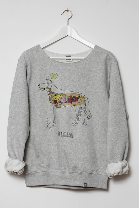 bluza z surowym wykończeniem I'm a dog person SzaraBluza