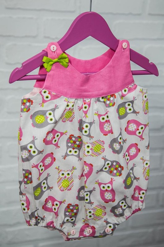 Bawełniany rampers, body, sowy, sesja, zestaw Casual Natural Clothes