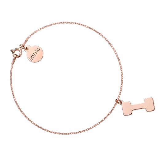 bransoletki srebrne Bransoletka z różowego złota z ciężarkiem