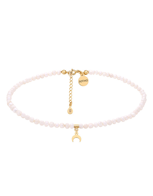 chokery Choker z pereł naturalnych z księżycem