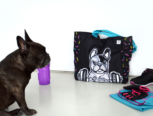 Dwustronna torba - Frenchie Workout! kellybubble