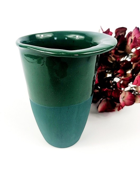 kubki Szmaragdowy kubek ceramiczny
