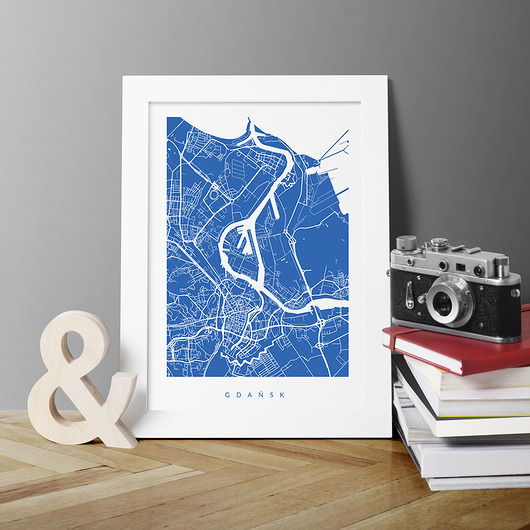 PLAKAT GDAŃSK - A3 - MAPA NA PREZENT PLAKATY GEOMETRYCZNE