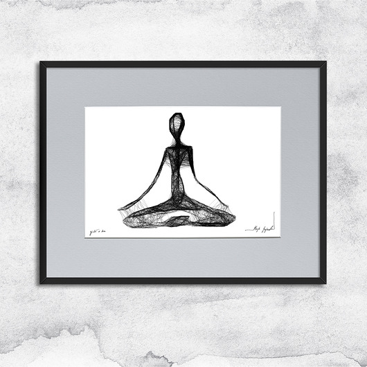 grafiki i ilustracje Joga - autorska grafika z ramą