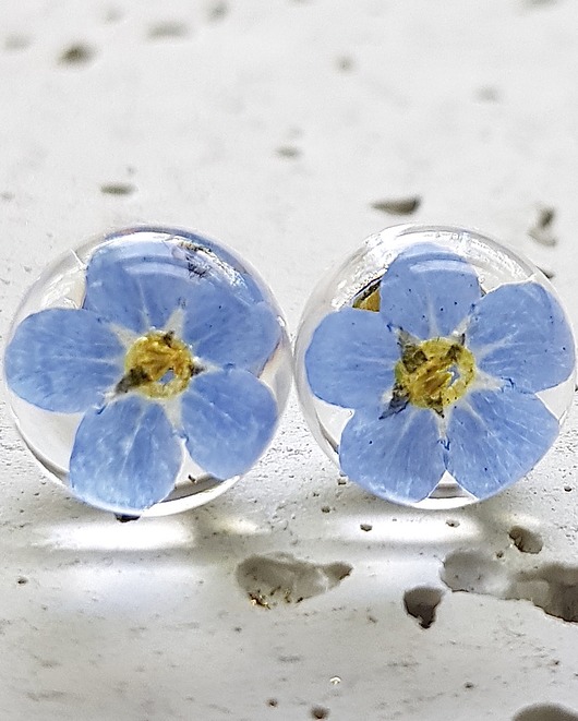 Kolczyki - sztyfty z niezapominajką Grol Jewellery