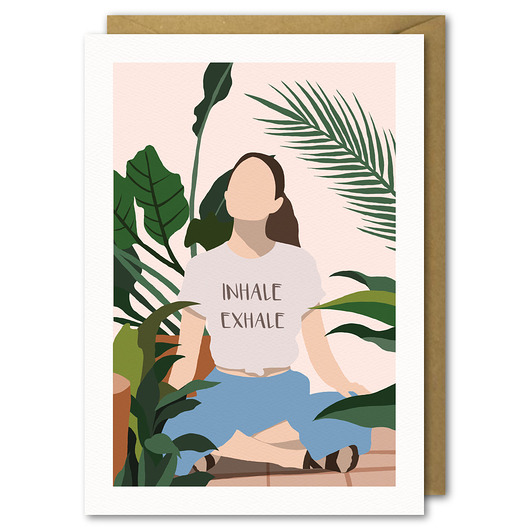 Kartka bez okazji, inhale, exhale PaperFlamingo