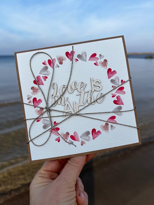 kartki scrapbooking Kartka Love is in the air na ślub