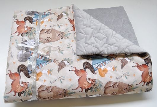 kocyki, kołderki, pościel dla dzieci Piękny koc _ VELVET PIKOWANY _ MISIE BOHO