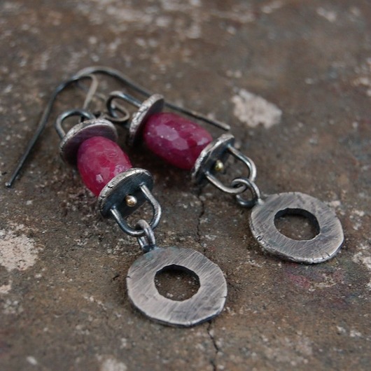 kolczyki srebrne Kolczyki srebrne rubin