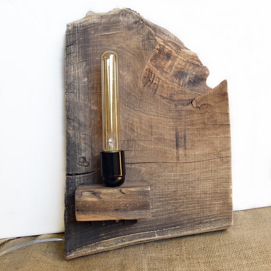 lampy - inne Lampa z plastra drewna loft japandi wabi-sabi /3/