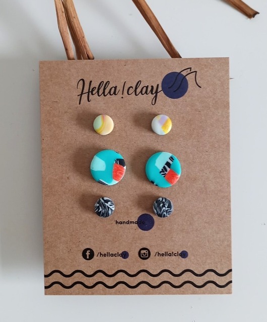 Minikolczyki 3pack Hellaclay