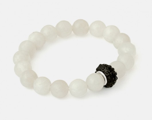 Moon jade with crystal bead. Lavoga