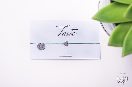 WHW Taste With Matt Heart On Mint String w hand works