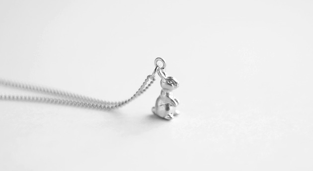 srebrne naszyjniki Rhodium Plated Bunny Necklace