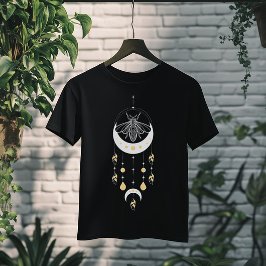 t-shirty męskie Koszulka - Święta geometria - Cykada z gwiezdnym ornamentem