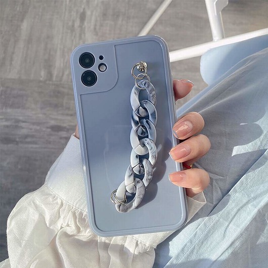 etui na telefon Eleganckie etui z łańcuszkiem - "BABY BLUE"