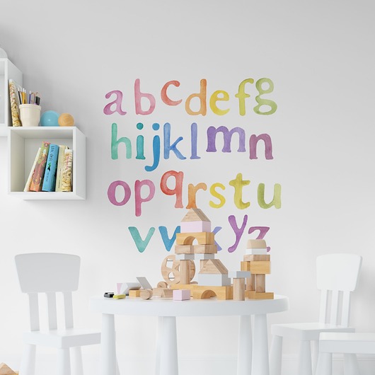 naklejki ścienne do pokoju dziecka Naklejki Alfabet Akwarelowy A8
