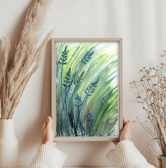 obrazy Oryginalna akwarela. Łąka A4