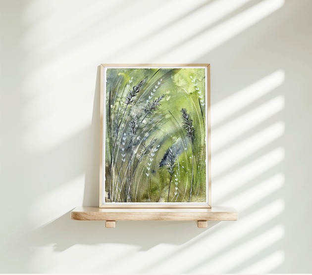 obrazy Oryginalna akwarela. Trawy A5