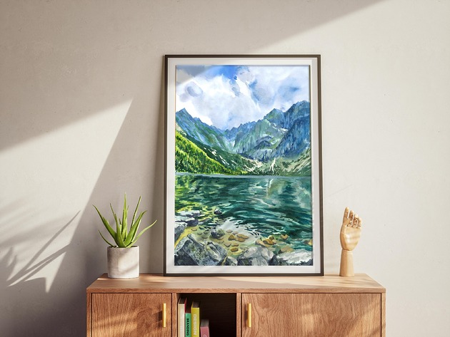 obrazy Tatry, Morskie Oko  - akwarela A3