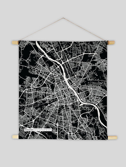 plakaty Plakat Mapa miasta na tkaninie 30x40 - NOWOŚĆ