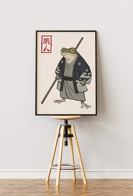 plakaty Plakat Japoński - Samuraj Żaba