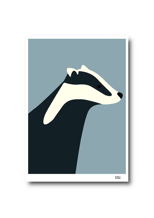 obrazy i plakaty do pokoju dziecięcego Plakat Borsuk szary