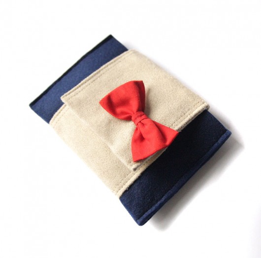 etui III - navy blue&ecru&red - elfagado