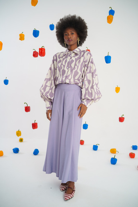 spodnie materiałowe damskie Spodnie Davis lila/fiolet