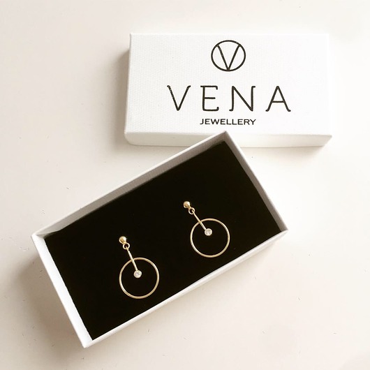 Pozłacane wiszące kolczyki kółka VENA Jewellery