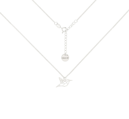 chokery Srebrny choker pancerka z kolibrem