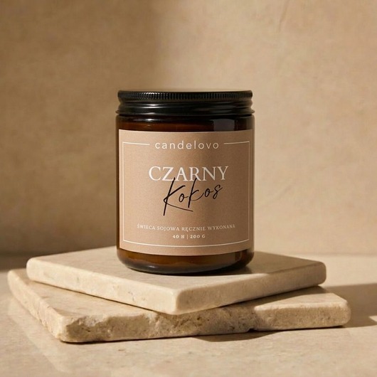 świeczniki i świece Czarny Kokos świeca sojowa