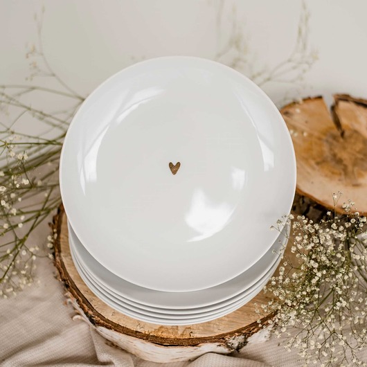 talerze, miski Talerz obiadowy 24 cm - ZŁOTE SERCE