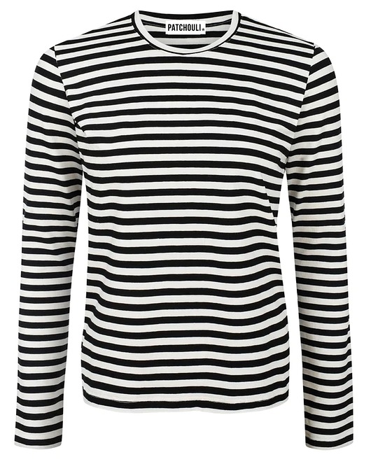 bluzki z długim rękawem damskie Longsleeve MALMO paski czarno-białe