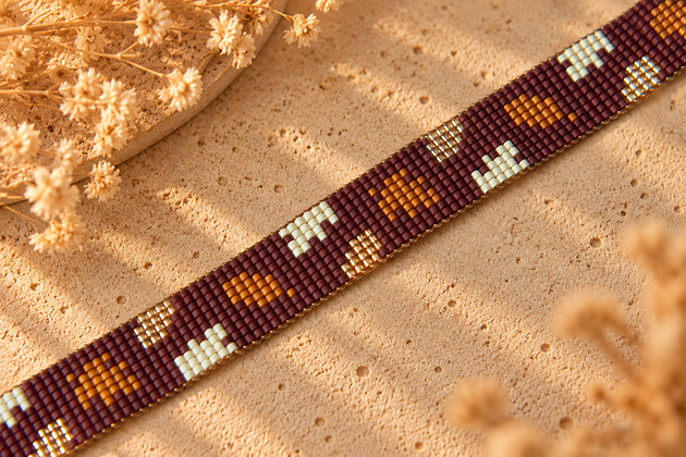 bransoletki - inne Bransoletka AUTUMN LEAVES - boho - koraliki Miyuki