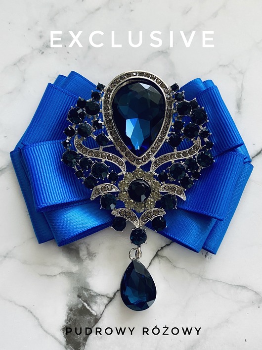 broszki Brosza z Ogromnym granatowym kryształem NEW