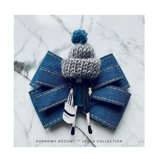 broszki Jeansowa Broszka   z Lalką NOWOŚĆ