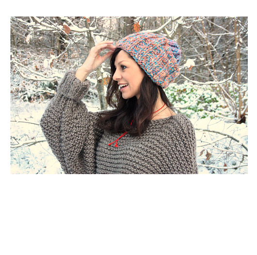 czapki damskie Zimowa czapka  z wełną beanie melanż