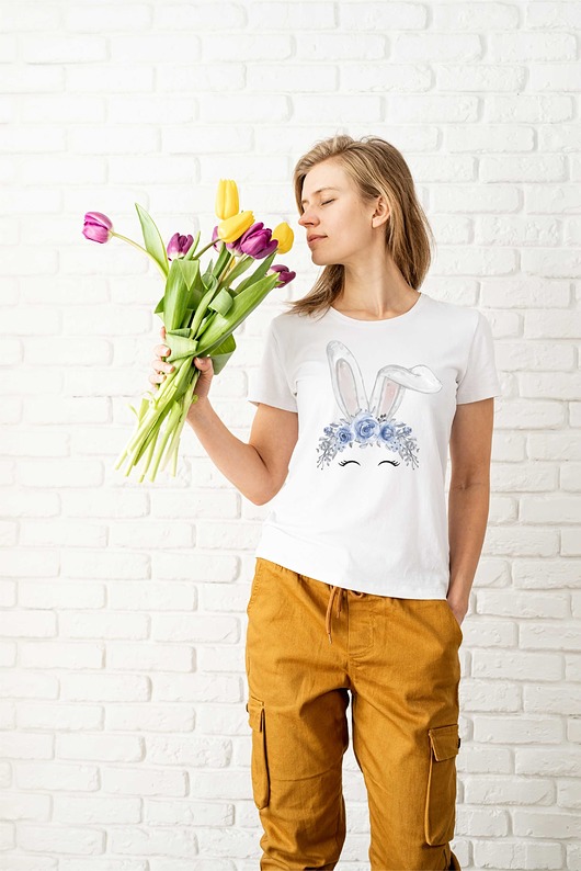 t-shirt damskie Koszulka damska biała Wianek
